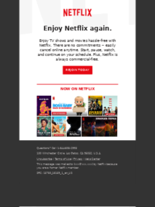 campagna Netflix riattivazione